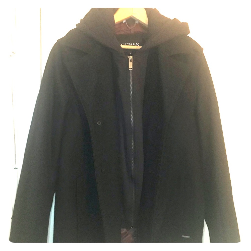 GUESS 2-IN-1 HOODED COAT